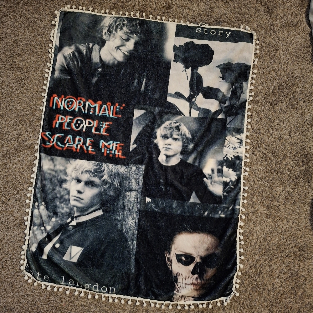 Evan Peters/ Tate Langdon throw blanket